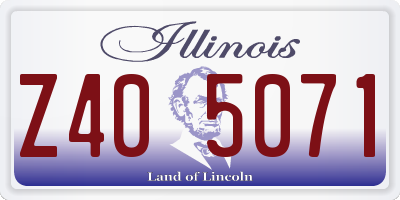IL license plate Z405071