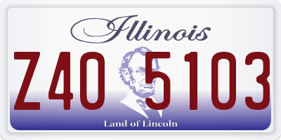 IL license plate Z405103