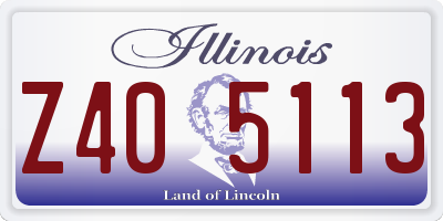 IL license plate Z405113