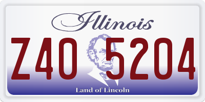 IL license plate Z405204