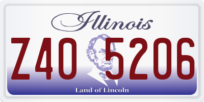 IL license plate Z405206