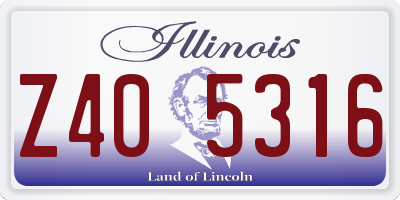 IL license plate Z405316