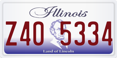 IL license plate Z405334