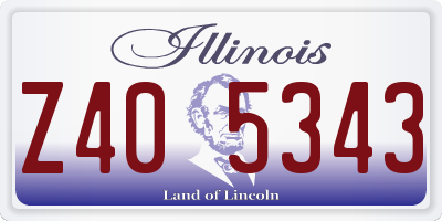 IL license plate Z405343