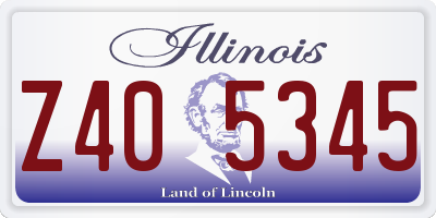 IL license plate Z405345