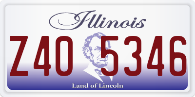 IL license plate Z405346