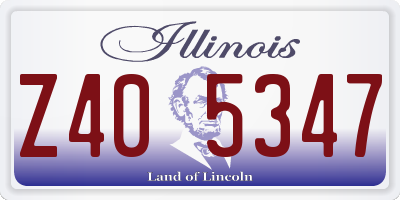 IL license plate Z405347
