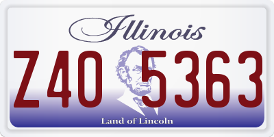 IL license plate Z405363