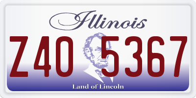 IL license plate Z405367