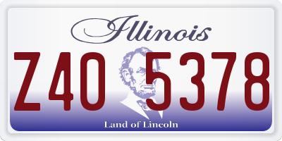 IL license plate Z405378