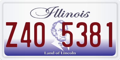IL license plate Z405381
