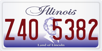 IL license plate Z405382