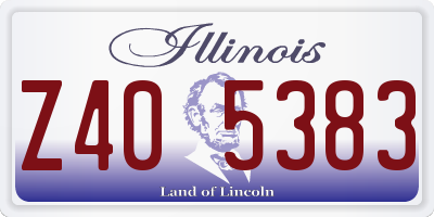 IL license plate Z405383