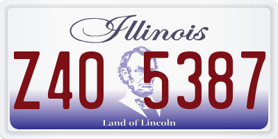 IL license plate Z405387