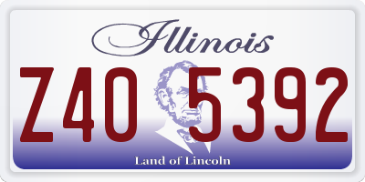 IL license plate Z405392