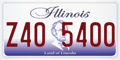 IL license plate Z405400