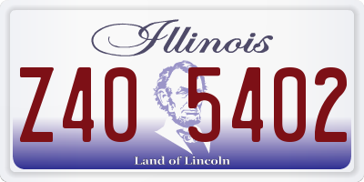 IL license plate Z405402