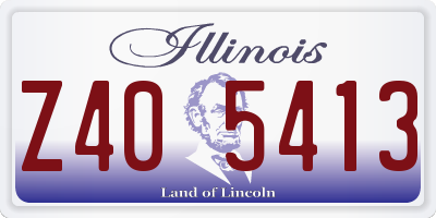 IL license plate Z405413