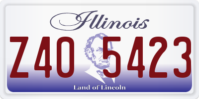 IL license plate Z405423