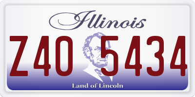 IL license plate Z405434