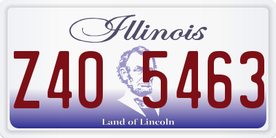 IL license plate Z405463