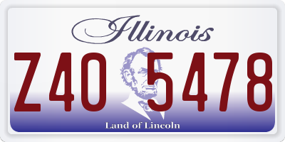 IL license plate Z405478