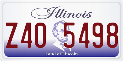 IL license plate Z405498