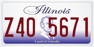 IL license plate Z405671