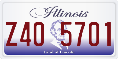 IL license plate Z405701