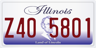 IL license plate Z405801