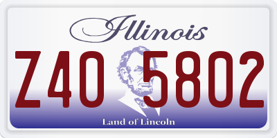 IL license plate Z405802