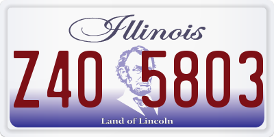 IL license plate Z405803