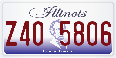 IL license plate Z405806