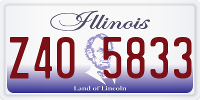 IL license plate Z405833