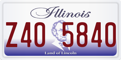 IL license plate Z405840
