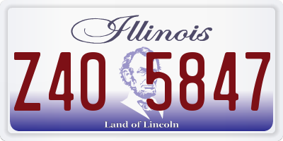 IL license plate Z405847