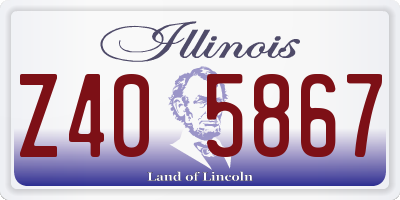 IL license plate Z405867