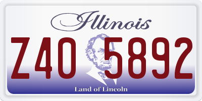 IL license plate Z405892