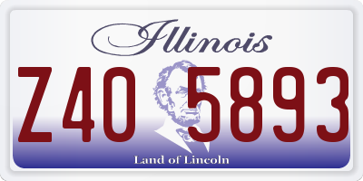 IL license plate Z405893