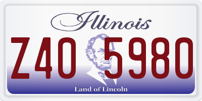 IL license plate Z405980
