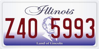 IL license plate Z405993
