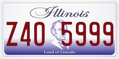 IL license plate Z405999