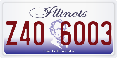 IL license plate Z406003