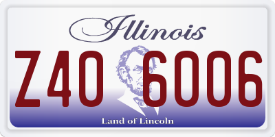 IL license plate Z406006