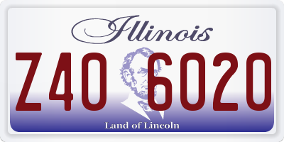 IL license plate Z406020