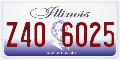 IL license plate Z406025