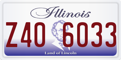 IL license plate Z406033