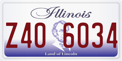 IL license plate Z406034