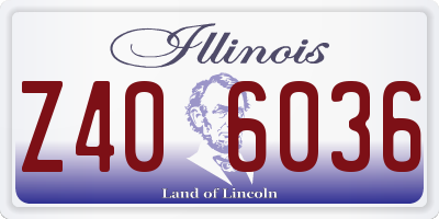 IL license plate Z406036