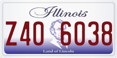 IL license plate Z406038